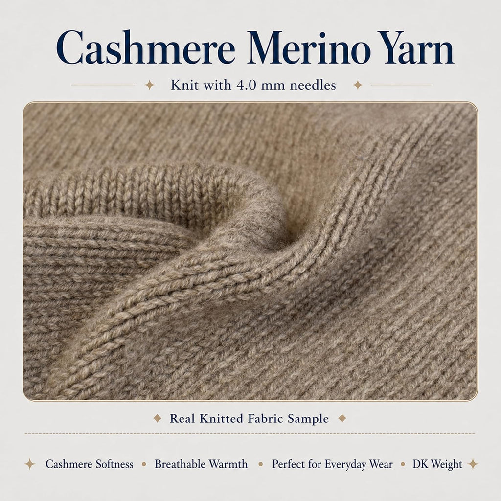 Cashmere Merino DK Weight Yarn | Premium Natural Fibers | Soft, Warm &
