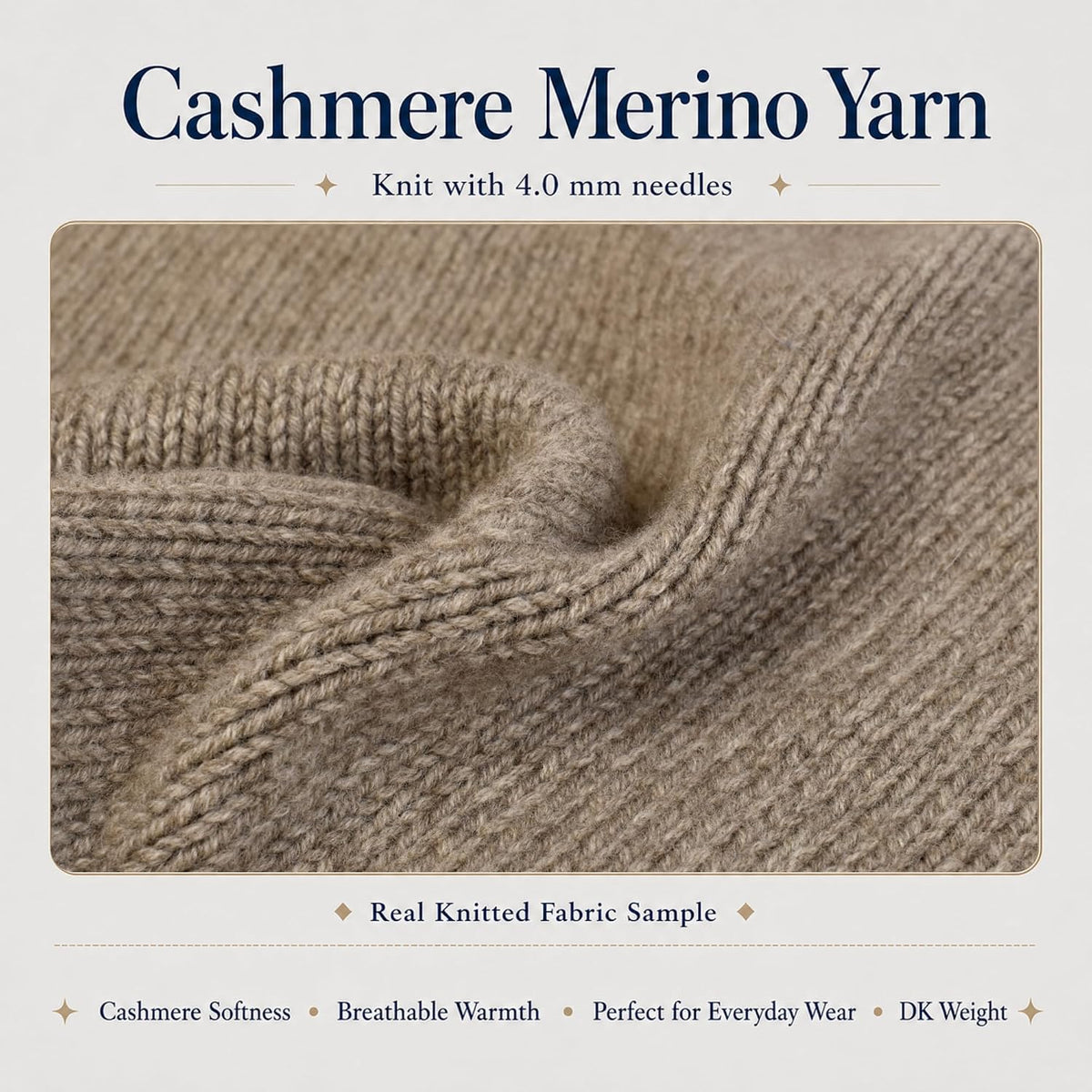 Cashmere Merino DK Weight Yarn | Premium Natural Fibers | Soft, Warm &