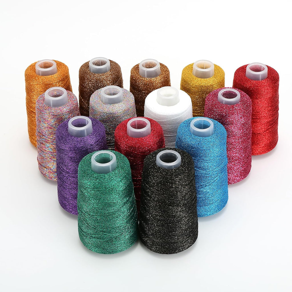 Metallic Crochet Thread, 80g Lurex Yarn for Charms(Purple)