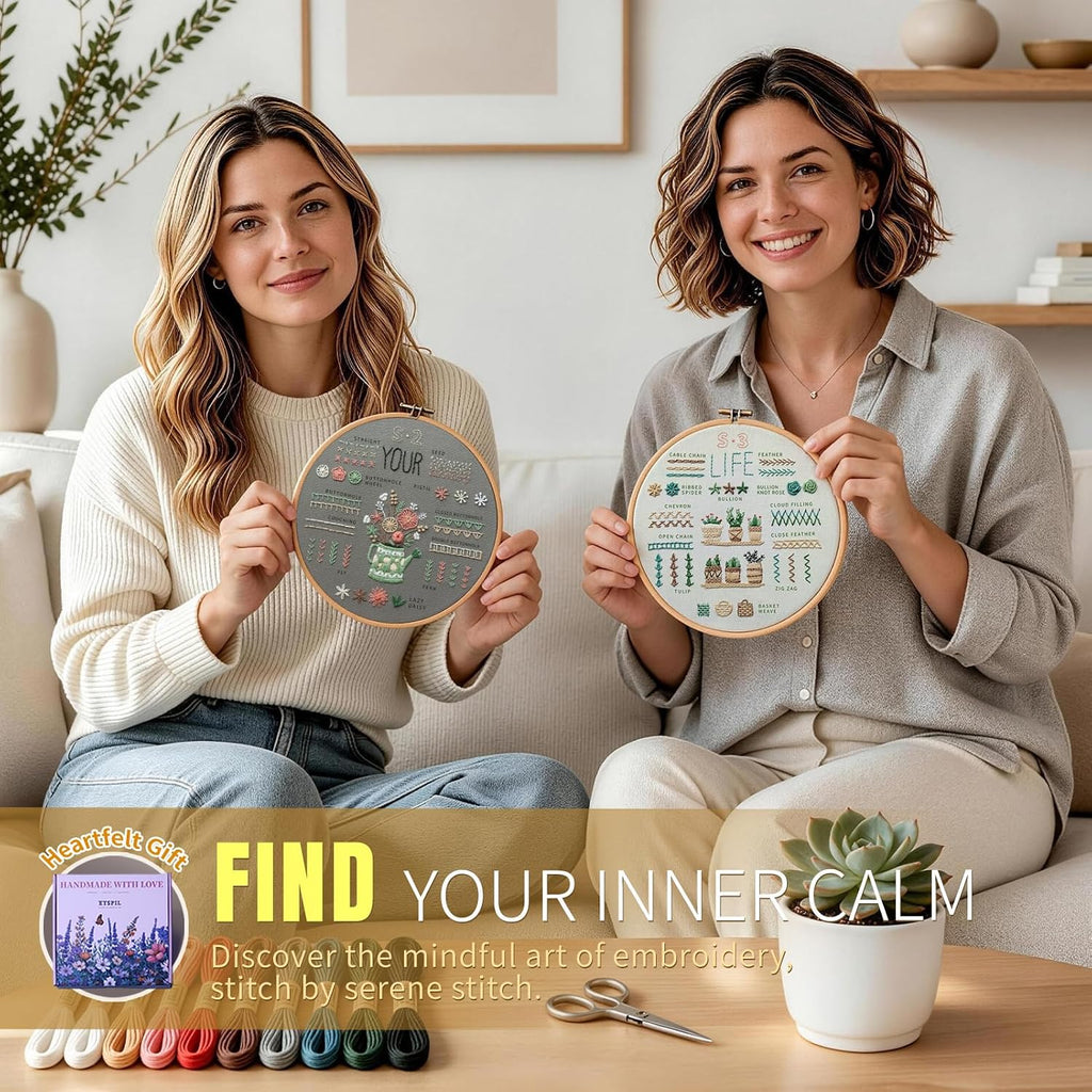 ETSPIL Embroidery Kit for Beginners, 4K Step-by-Step Video, Adults