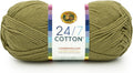 Lion Brand Yarn, 24/7 Cotton Yarn, Bay Leaf, Green, 1 Pack