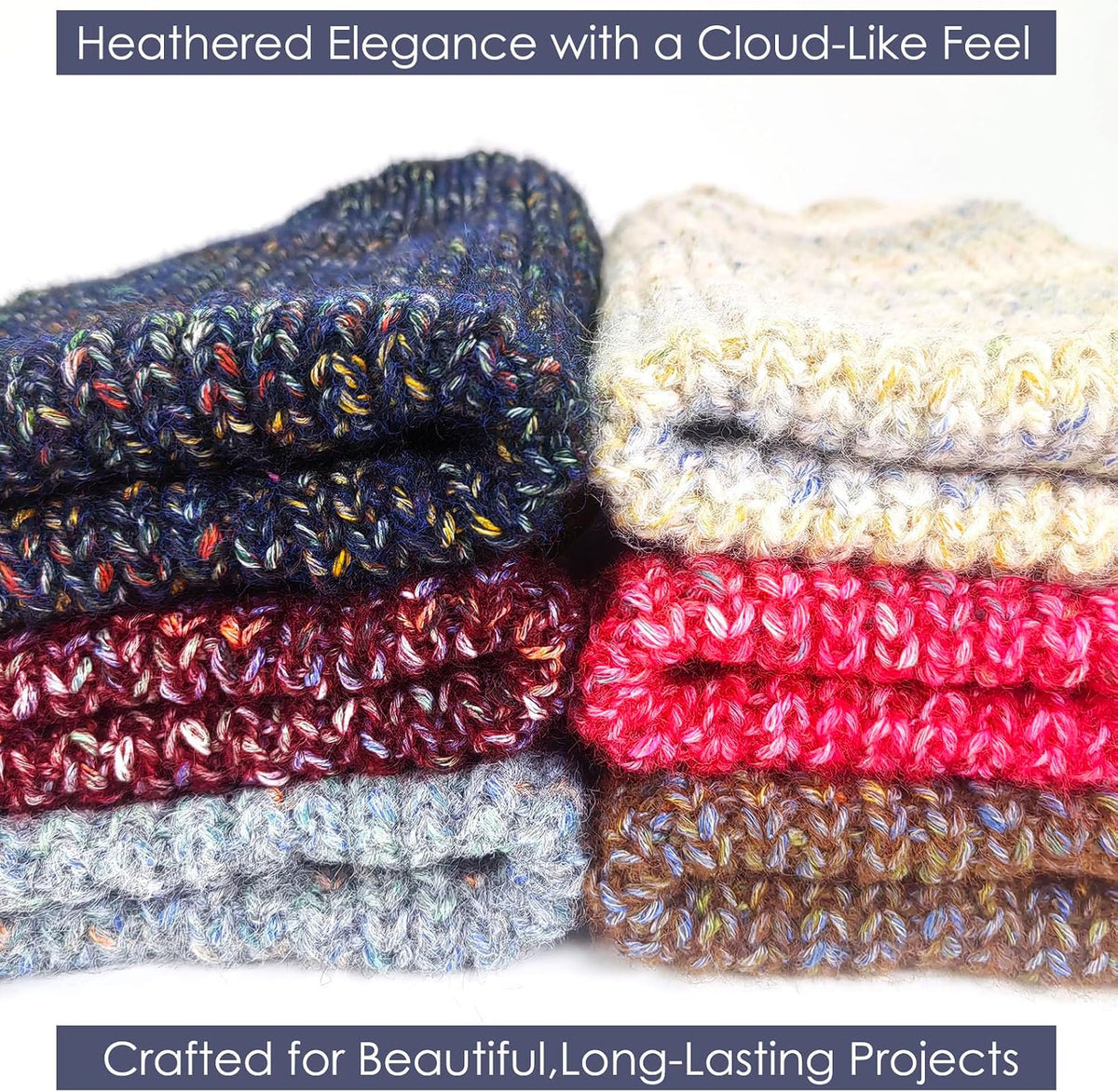 Luxury Variegated Wool Blended Yarn, 60% Polyester 20% Acrylic 10%