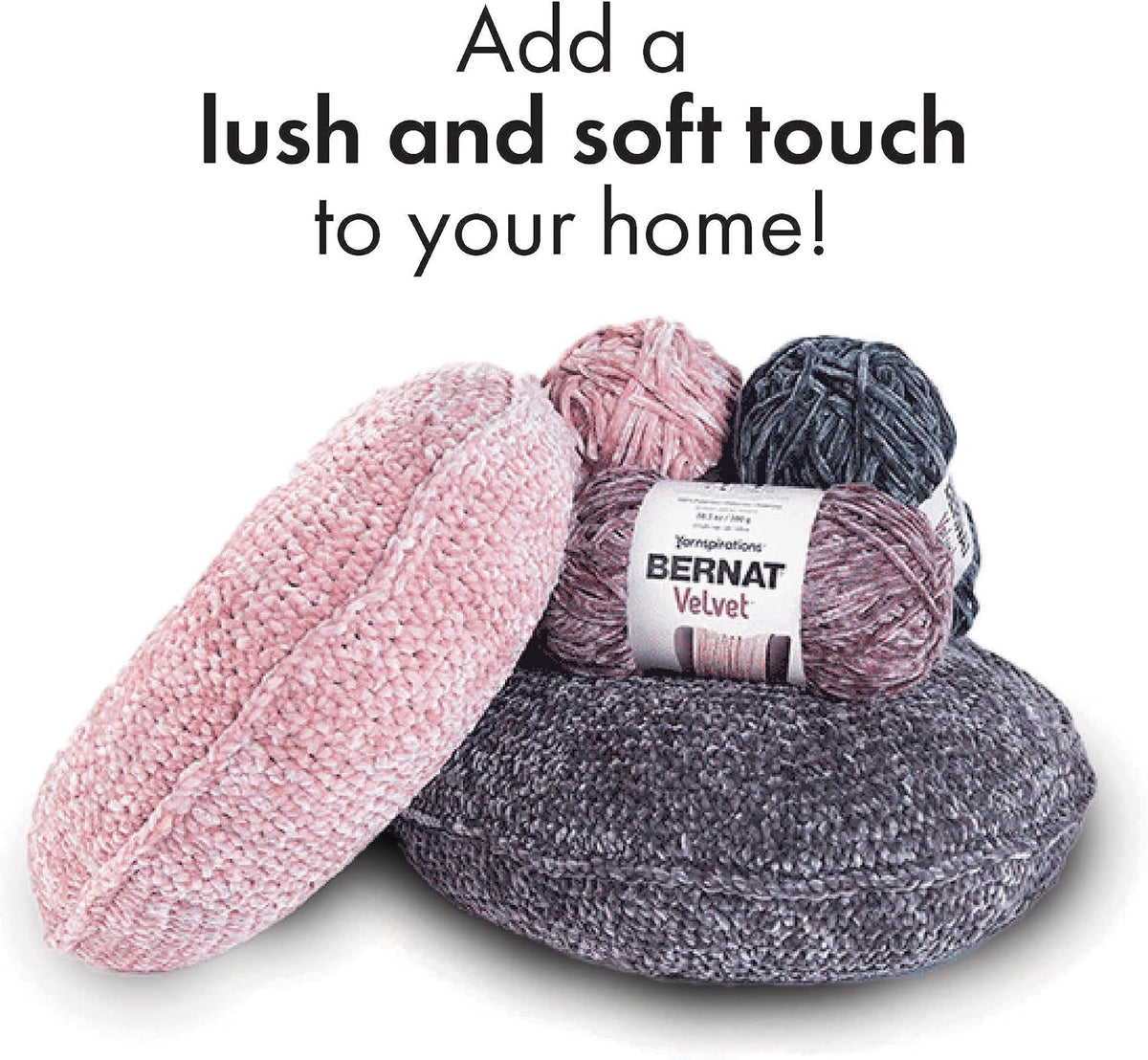 Bernat Velvet Soft Yarn for Crocheting, Mocha, 2-Pack