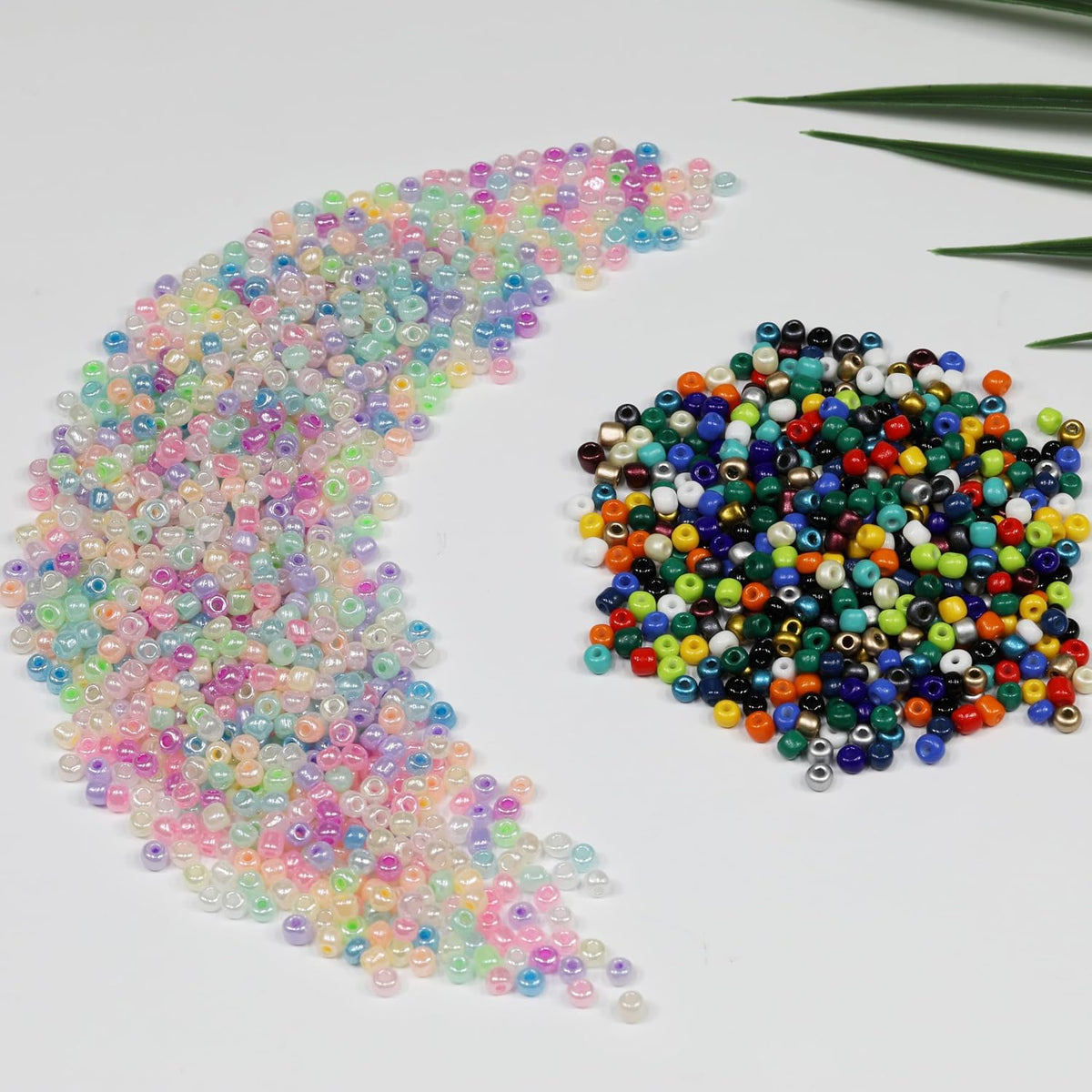 7200+pcs Size 4mm Glass Seed Beads for Making Jewelry, 48 Colors