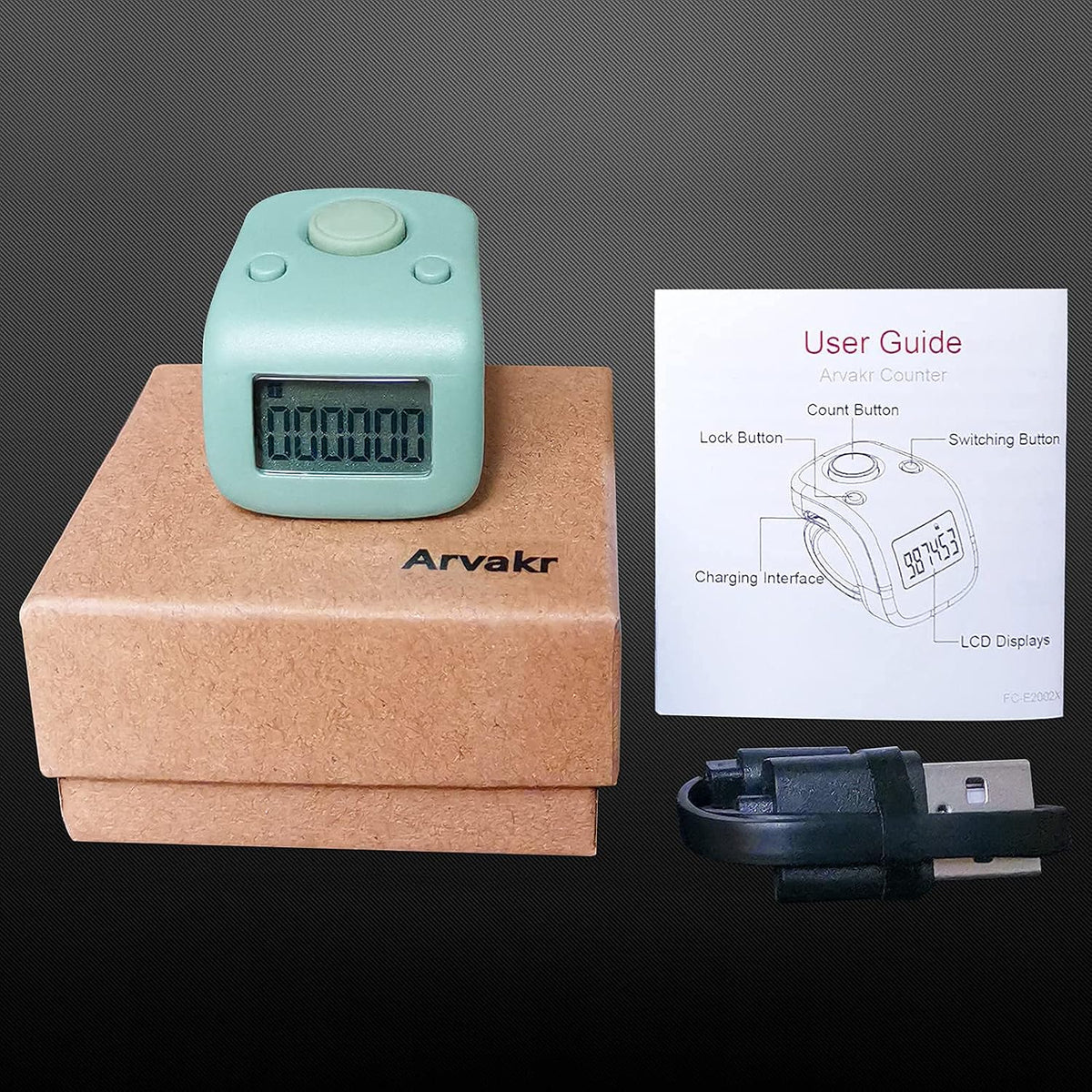 Rechargeable Silent Finger Counter 6 Channels Digital Tasbih Tally