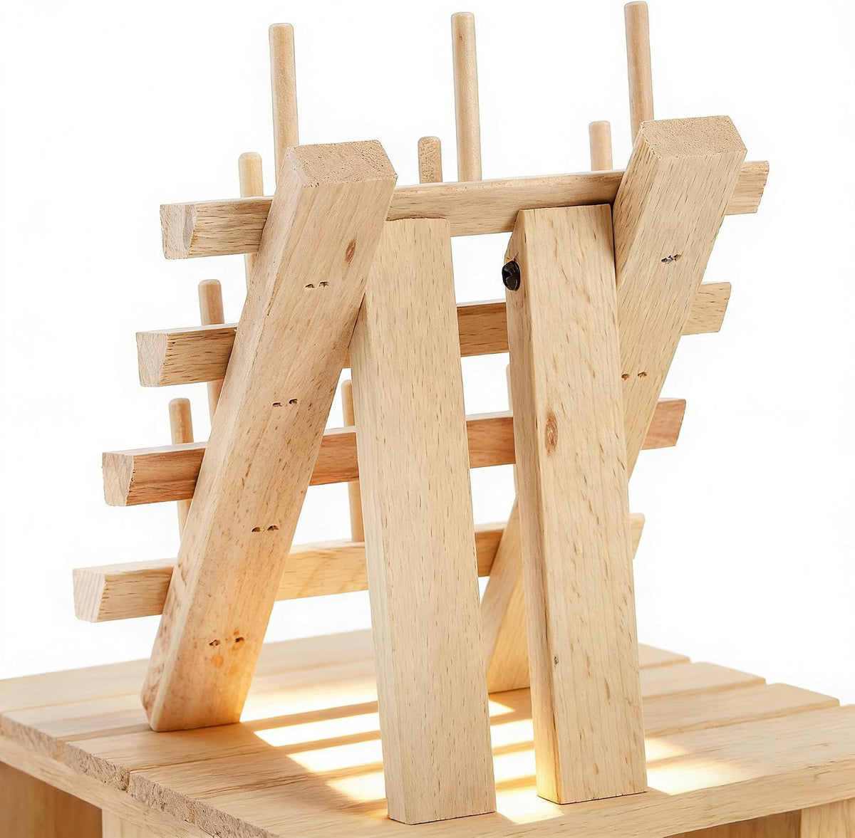 Tosnail 2 Pack 12 Spools Wooden Thread Holder, Small Thread Racks