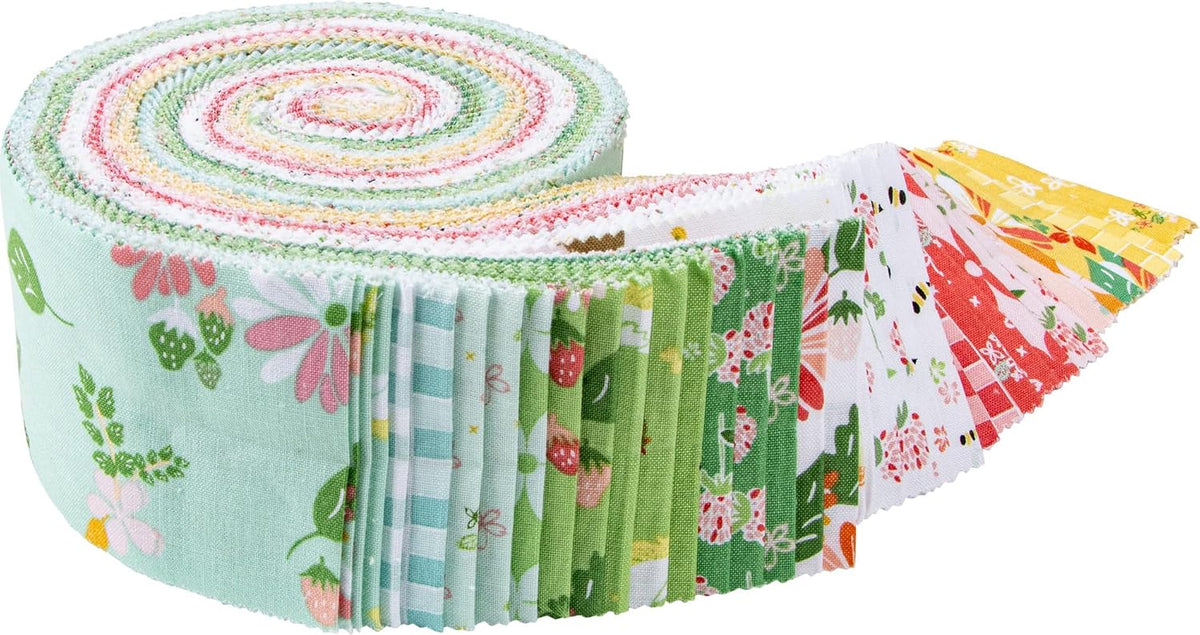 Gracey Larson Clover Farm Rolie Polie 40 2.5-inch Strips Jelly Roll