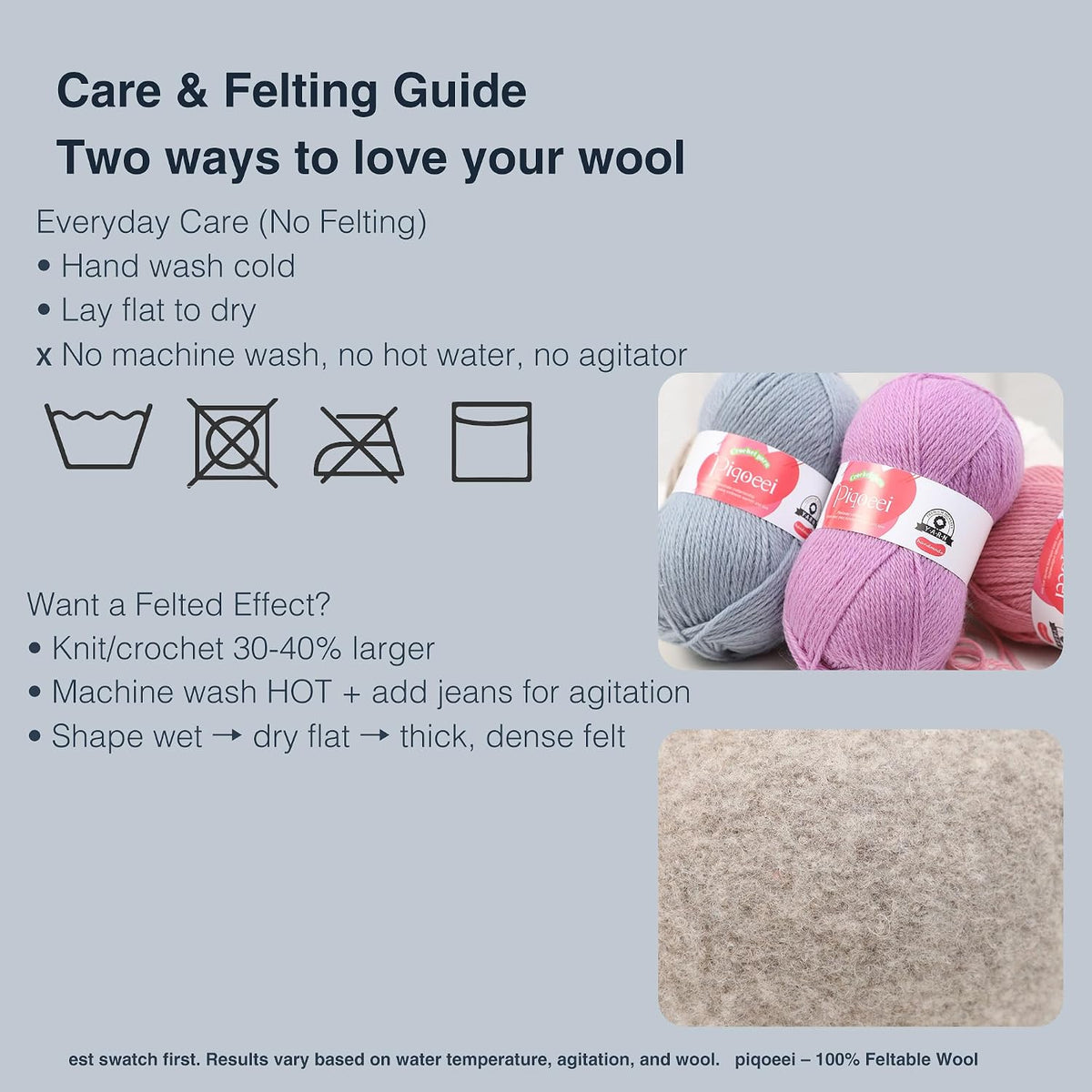 100% Merino Wool Yarn for Knitting and Crocheting - Worsted Weight #4