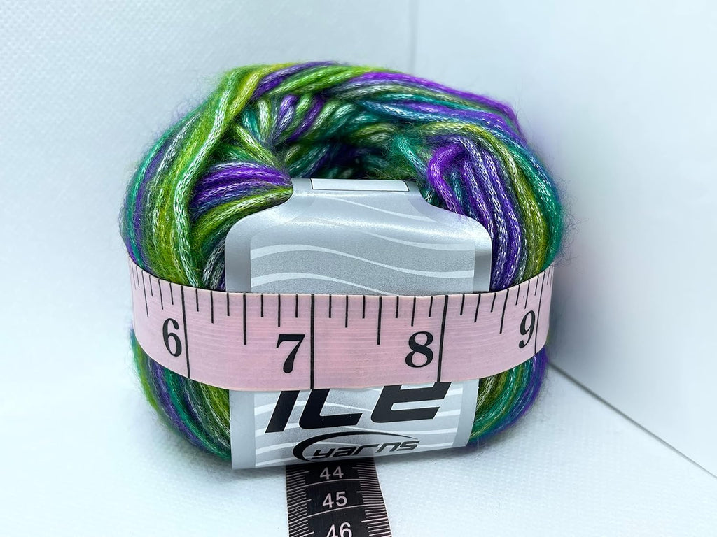 Lilac, Green Shades, Purple, Teal Picasso Fuzzy with Subtle Sheen