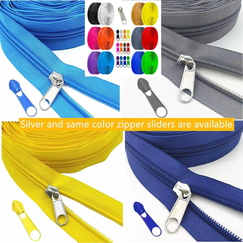 36 Yards 12Pieces #5 Zippers by the Yard for Sewing Nylon Coil Zippers