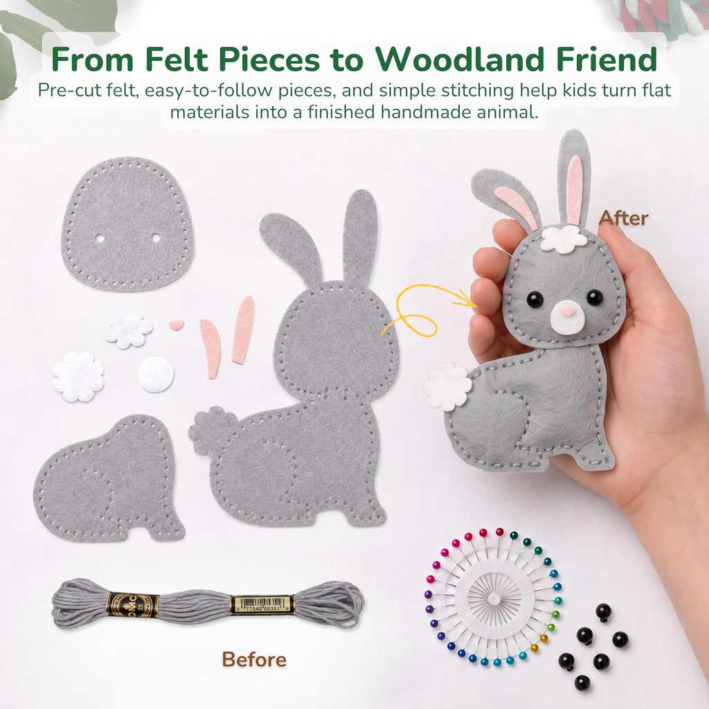 Craftorama Sewing Kit for Kids, Fun and Educational Animal Craft Set