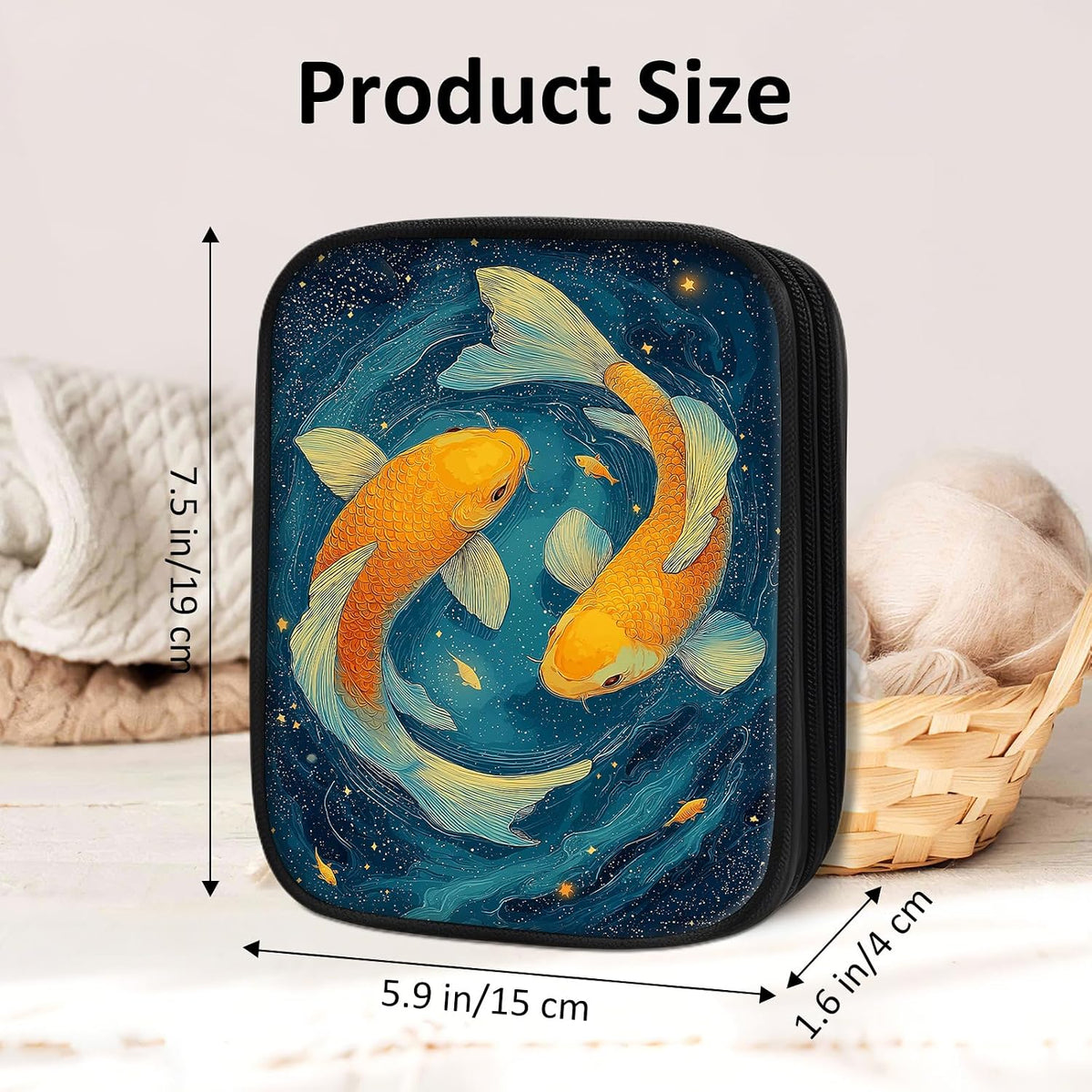 Cdkfxjy Empty Crochet Hook Case, Galaxy Kois