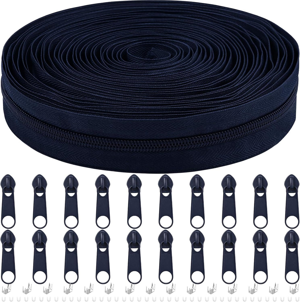DOITEM 10 Yards Nylon Coil Zipper by The Yards, #5 Bulk Zippers for