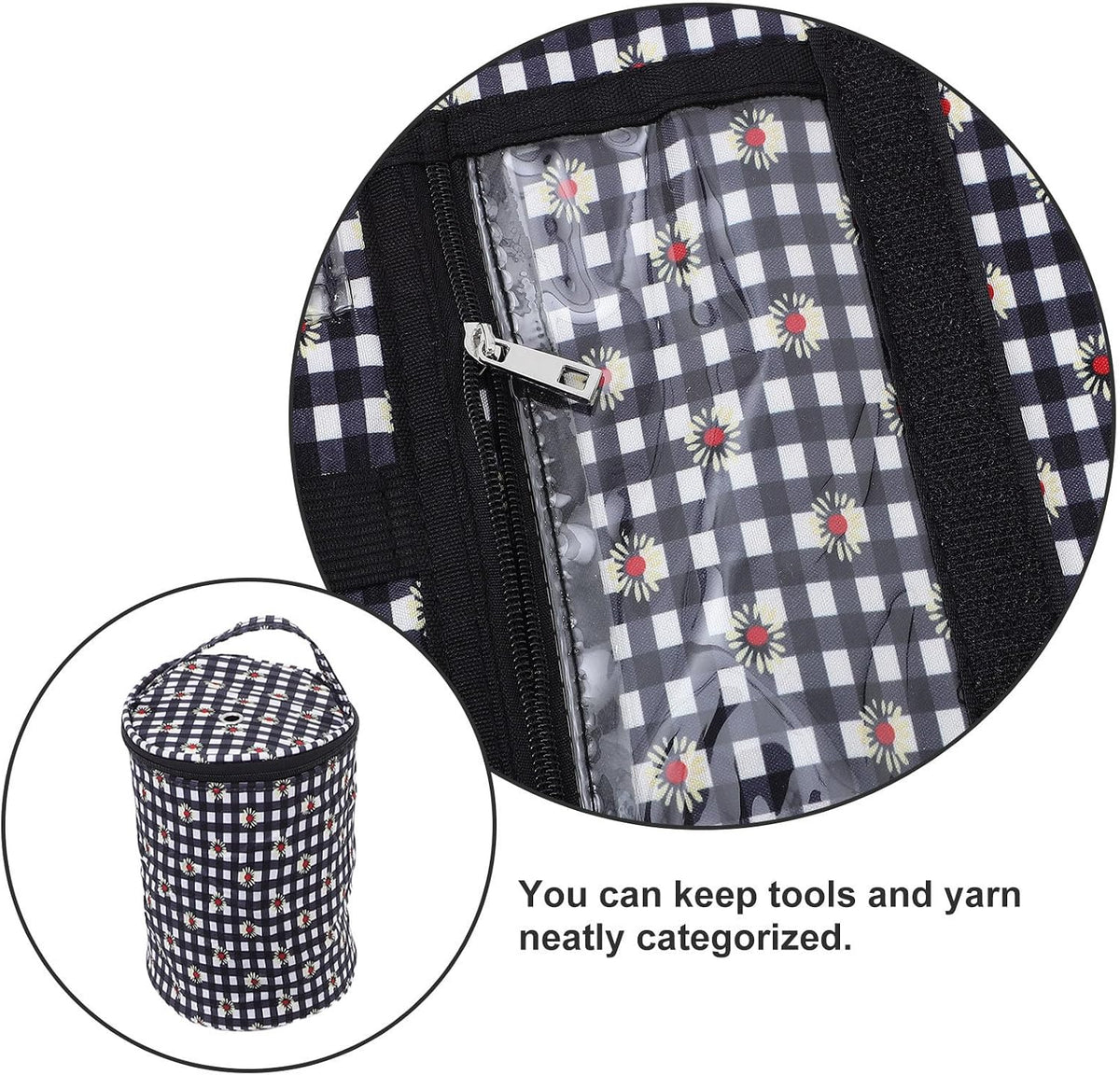 Crochet Hook Organizer Case, with Handle Detachable Yarn Storage Roll