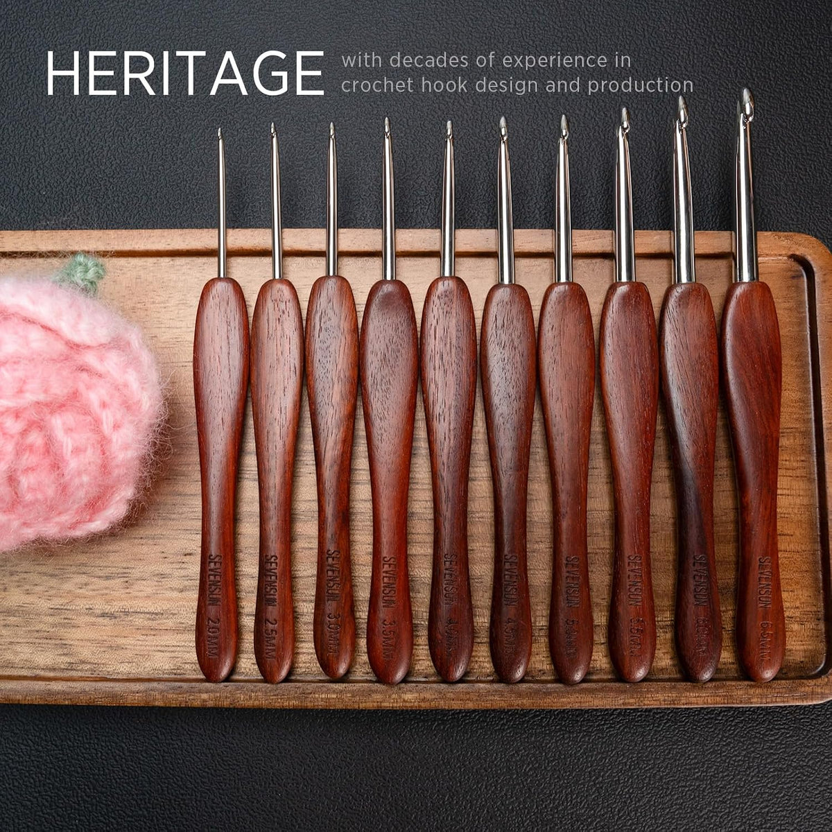 SEVENSUN Mimosa 0.6mm Single Crochet Hook, Available in 0.6mm-6.5mm