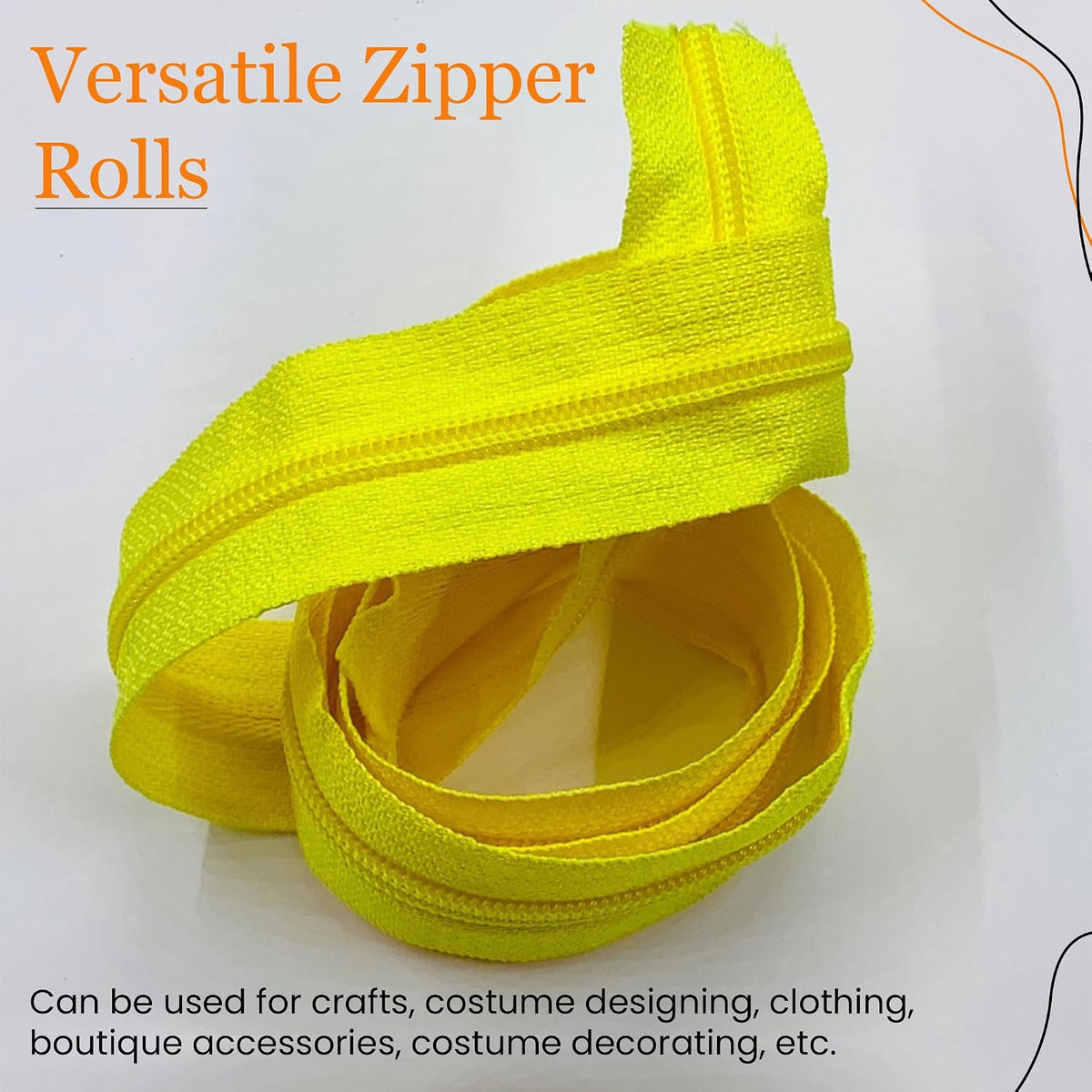 Majestic Giftware #7 Nylon Coil Zippers by the Yard for Sewing