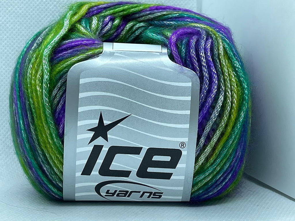 Lilac, Green Shades, Purple, Teal Picasso Fuzzy with Subtle Sheen