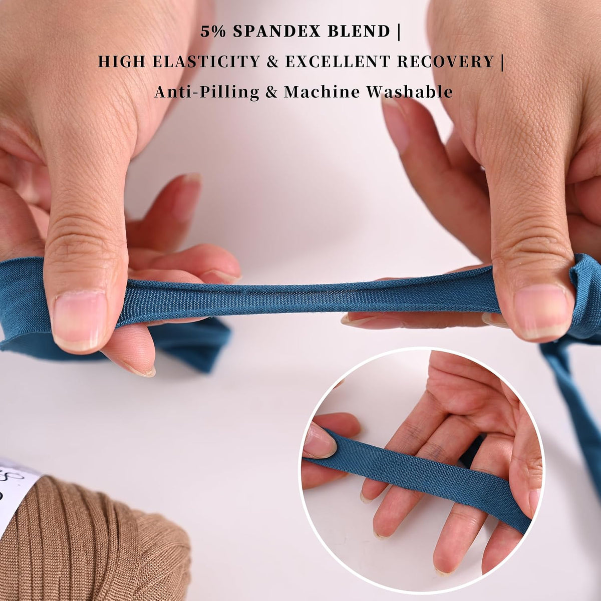 2 Pack T Shirt Yarn for Crocheting – 400g Elastic Polyester Spandex