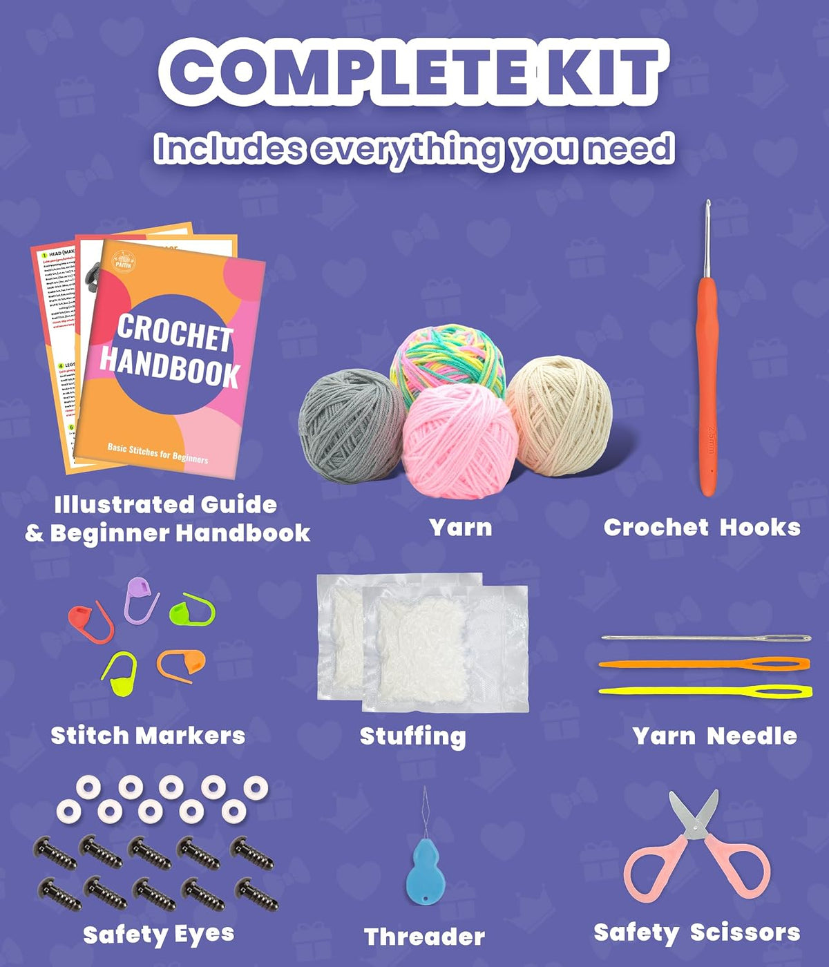 PAITIN Crochet Kit for Adults Beginners – DIY Amigurumi Craft Set with