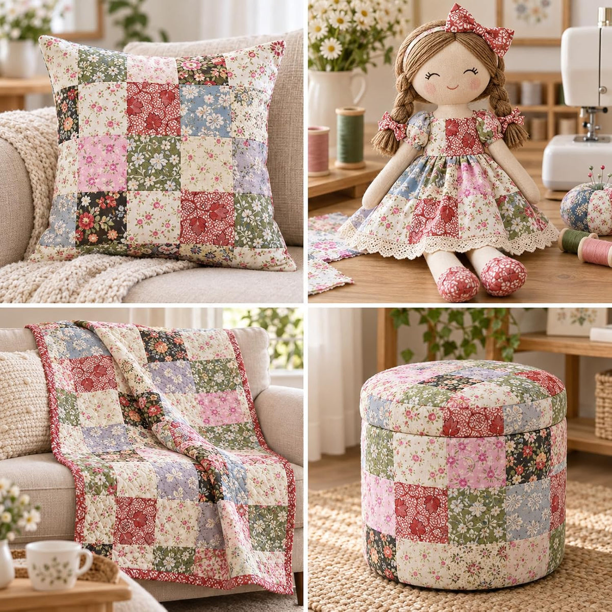 50 Pcs Vintage Fabric Squares Charm Pack Fabric Quilting Squares