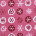 Mook Fabrics Snowflakes Super Soft Velour Fleece, Pink Cut by The Yard