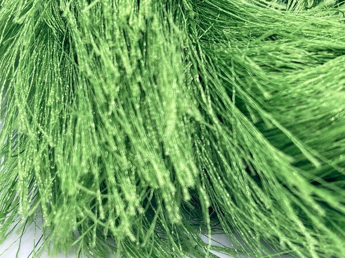 Grass Green Extra Long Eyelash Yarn Ice Luxurious Fun Fur 50gr 38yds