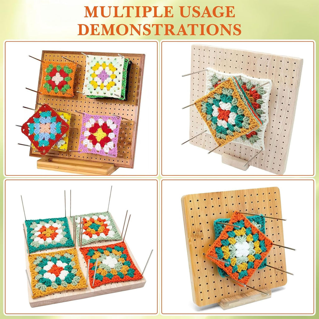 20pcs Crochet Blocking Board Pins Set, Stainless Steel Rods