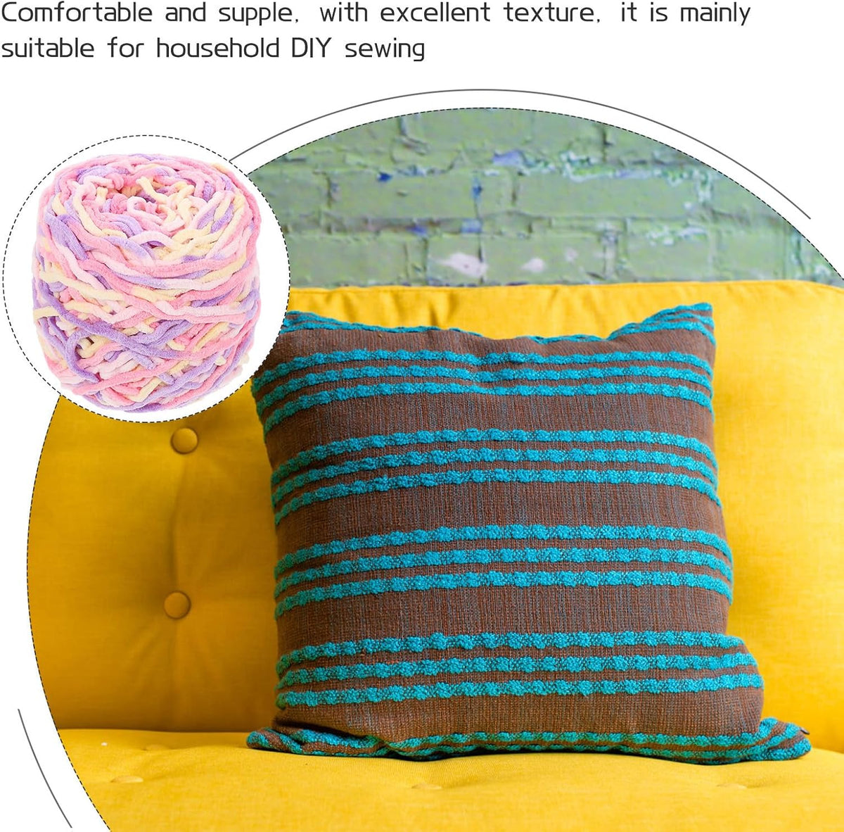 Polyester Crochet Yarn for Beginners, Single Strand Glossy Crafting