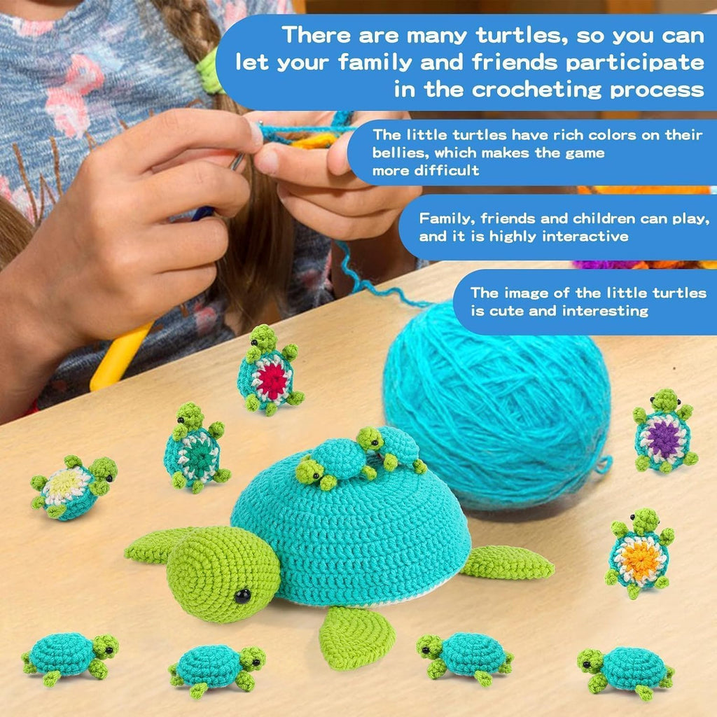 Crochet Kit for Beginners, 21 Pcs Turtles Crochet Animal Kit for