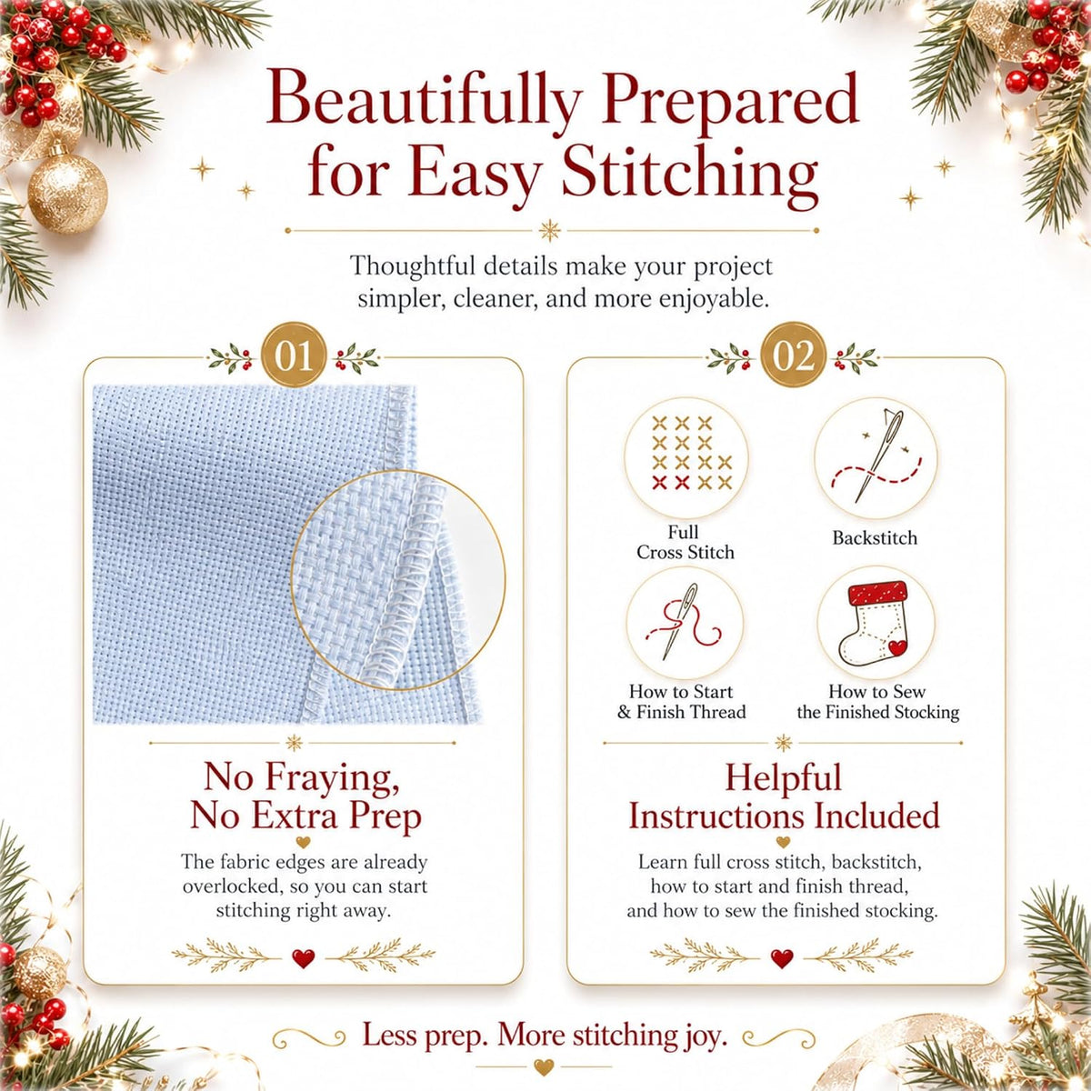 Cross Stitch Kits for Adults Stamped Personalized Christmas Stockings