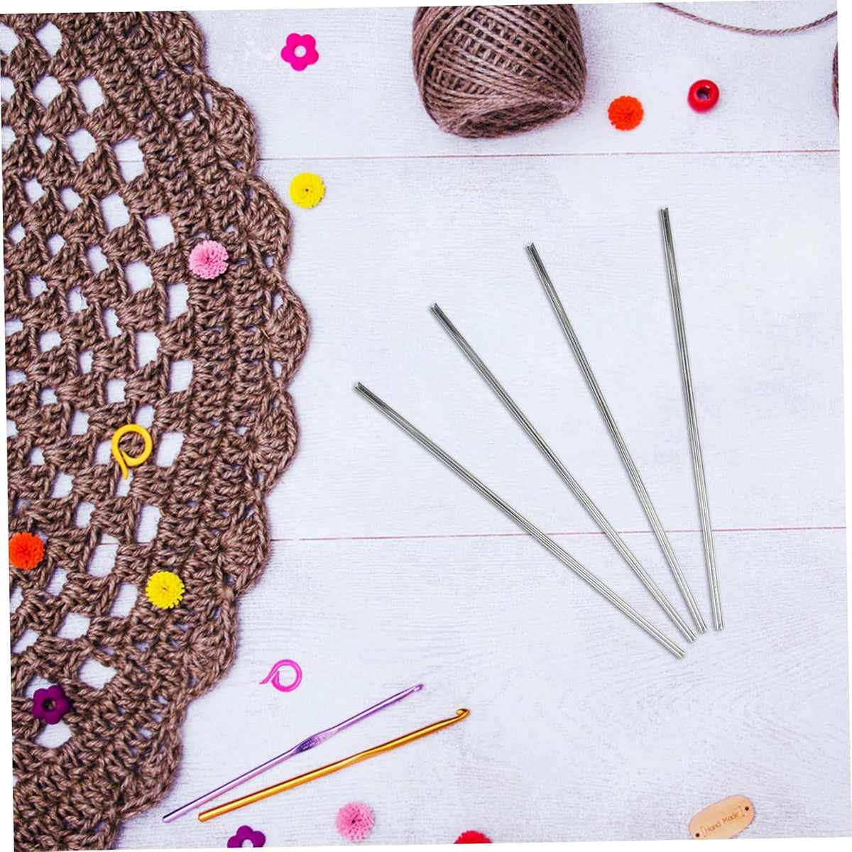 Steel Blocking Pins Set for Knitting and Crochet, 50pcs Silver
