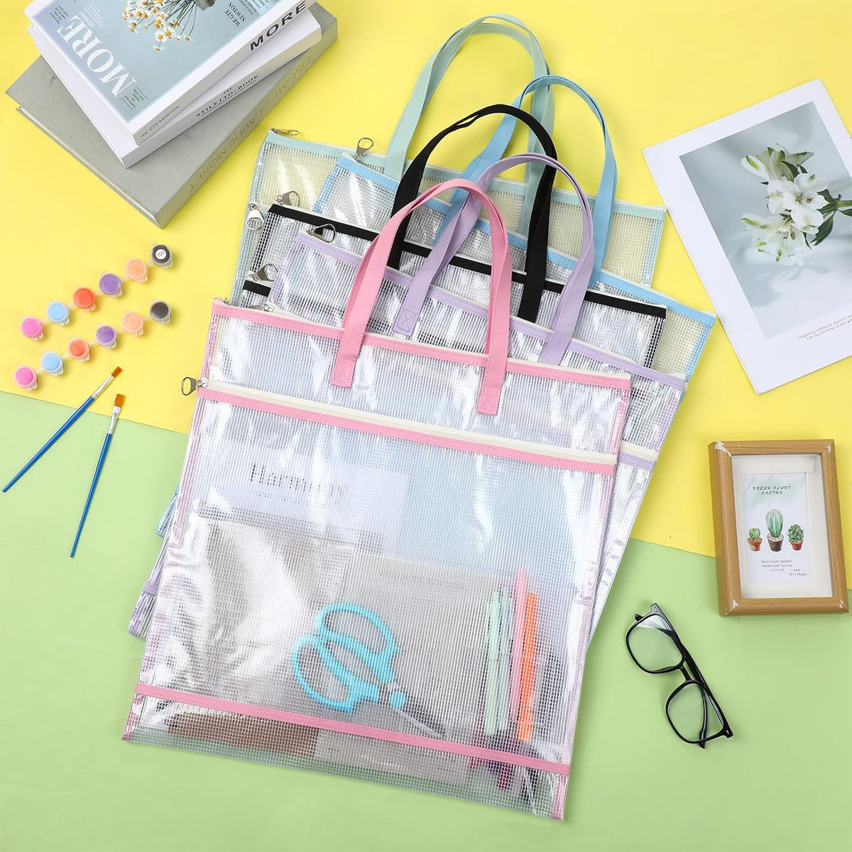 5 PCS Sew Project Bags 16 X 16 Inch Quilting Craft Organizer Storage