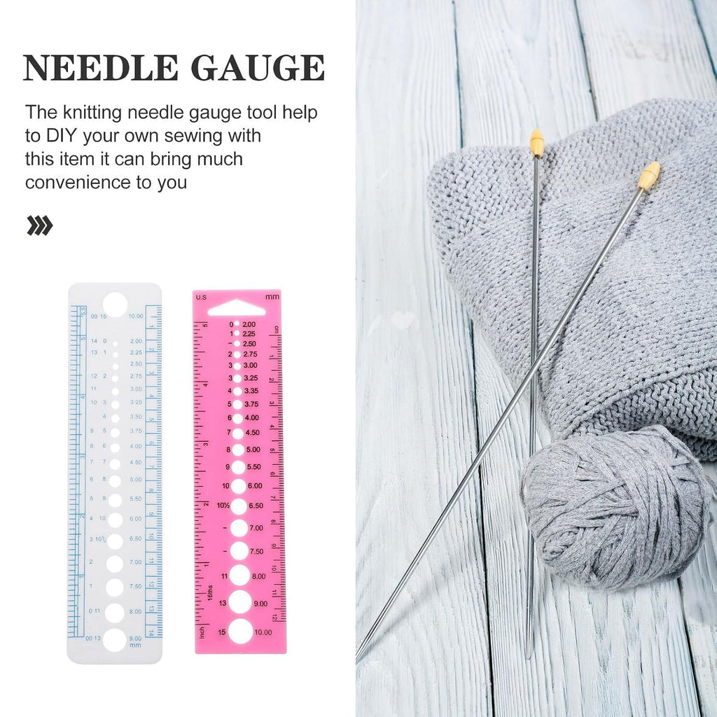4pcs Crochet Ruler Knitting Needle Gauge Measuring Tool Sewing Supply