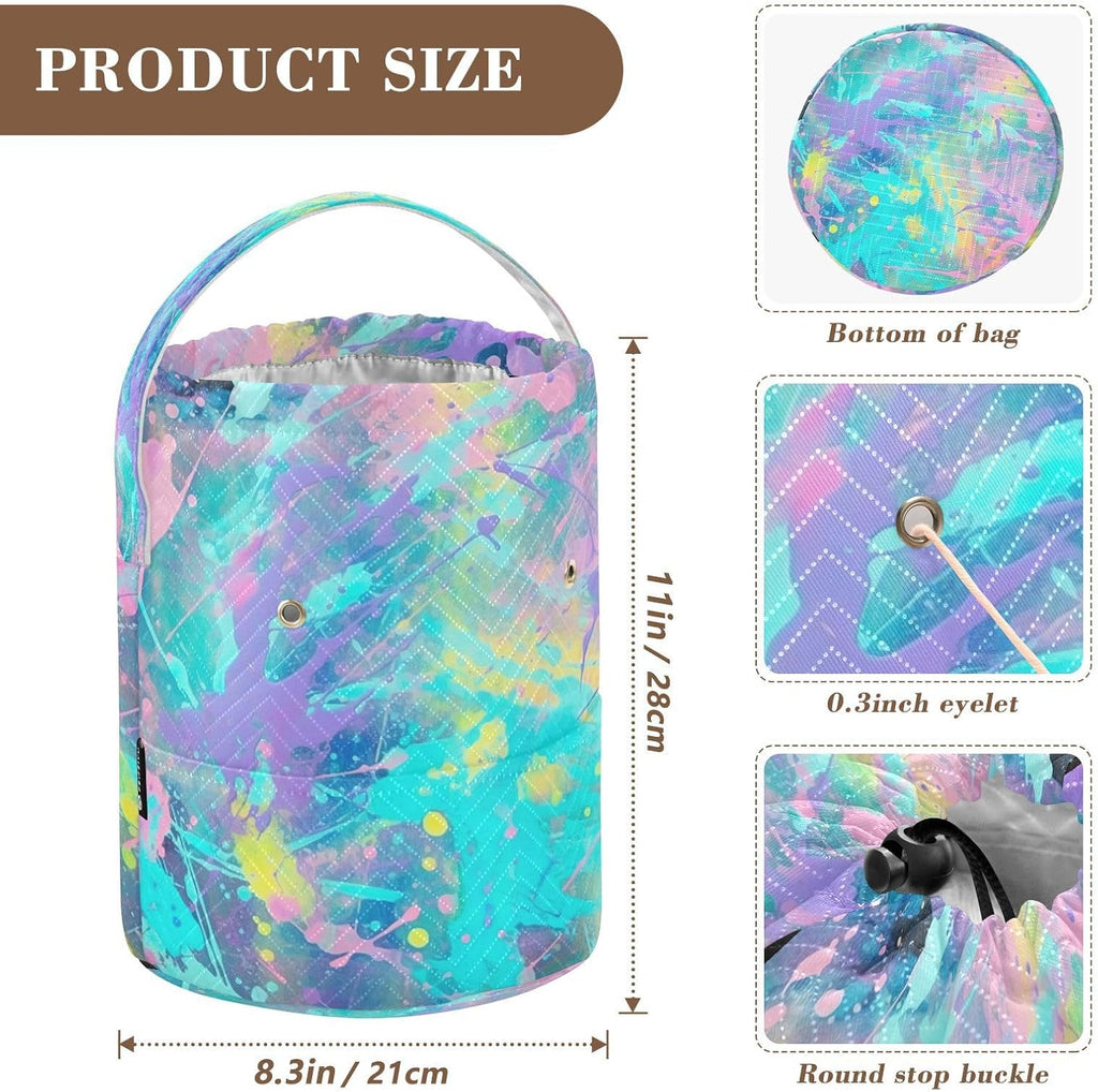 YETTASBIN Paint Splash Yarn Storage Bag, Large Crochet Knitting Bag