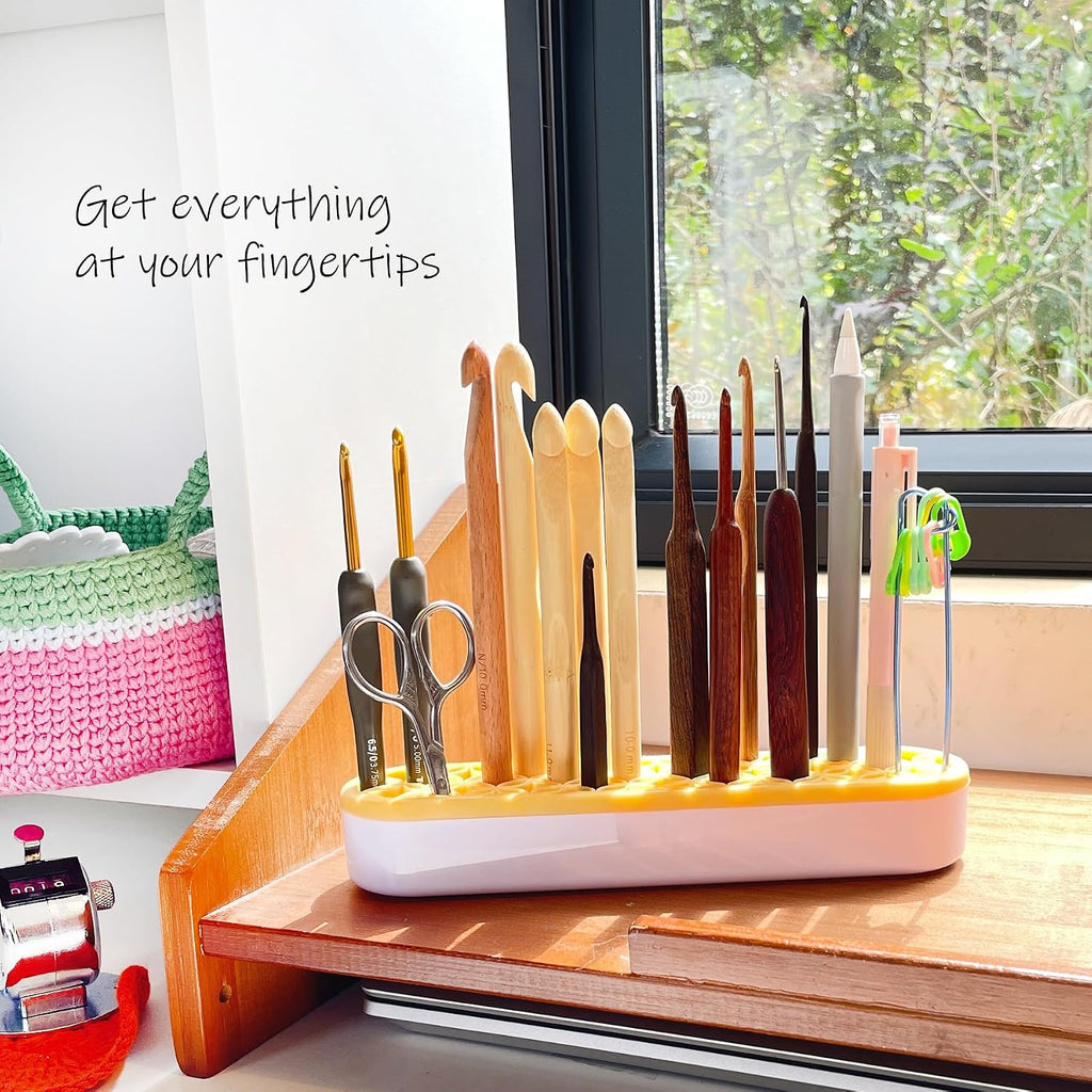 Desktop Crochet Hook Case, Silicone Crochet Hooks Organizer