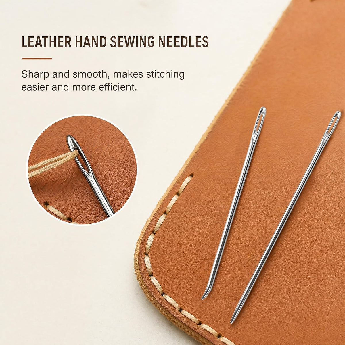FOCMKEAS 12 Pack 3 Sizes Large Eye Hand Sewing Needles for Upholstery