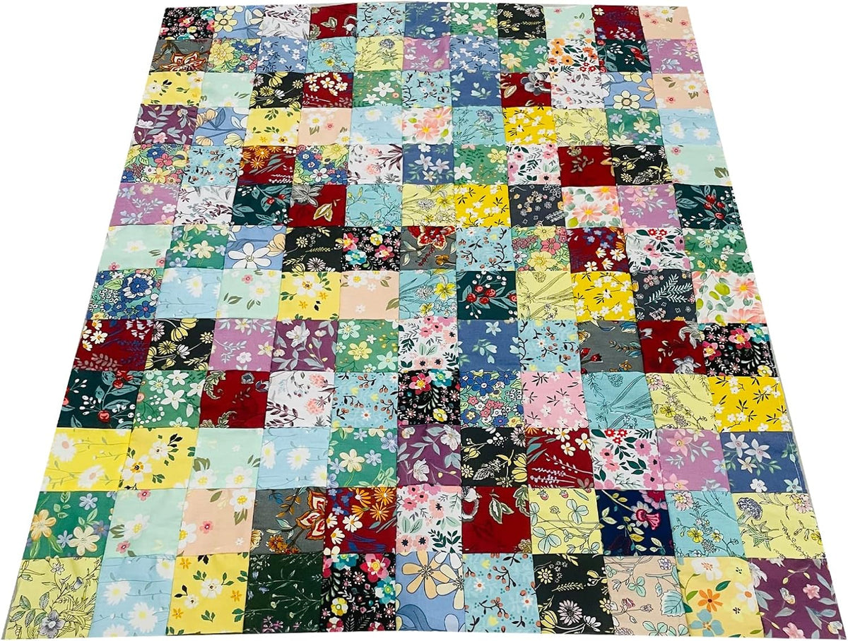 HANPATQUI 50PCS 5 x 5 inch 100% Cotton Fabric-Floral