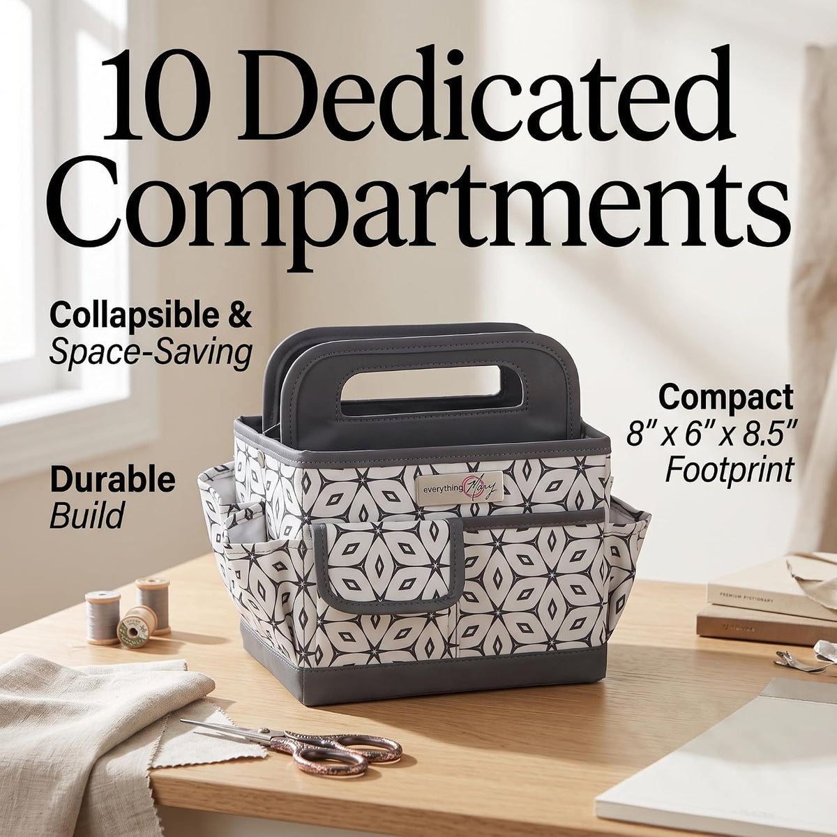 Everything Mary Desktop Organizer Caddy – Collapsible Craft & Sewing