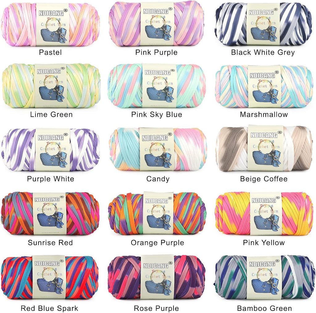 2 Pack T Shirt Yarn for Crocheting, 400g/130Yds Tshirt Yarn for