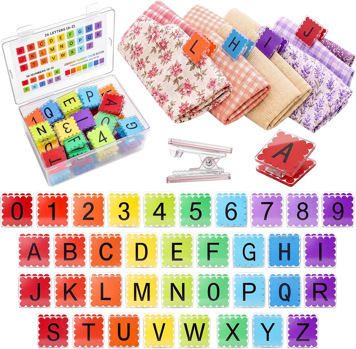 Rivvlive 36 Pcs Sewing Clips for Fabric Set with Storage Box for