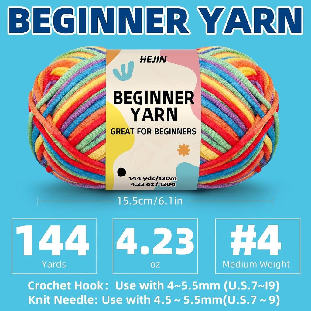 120g Purple Yarn for Crocheting and Knitting; Rainbow Yarn for