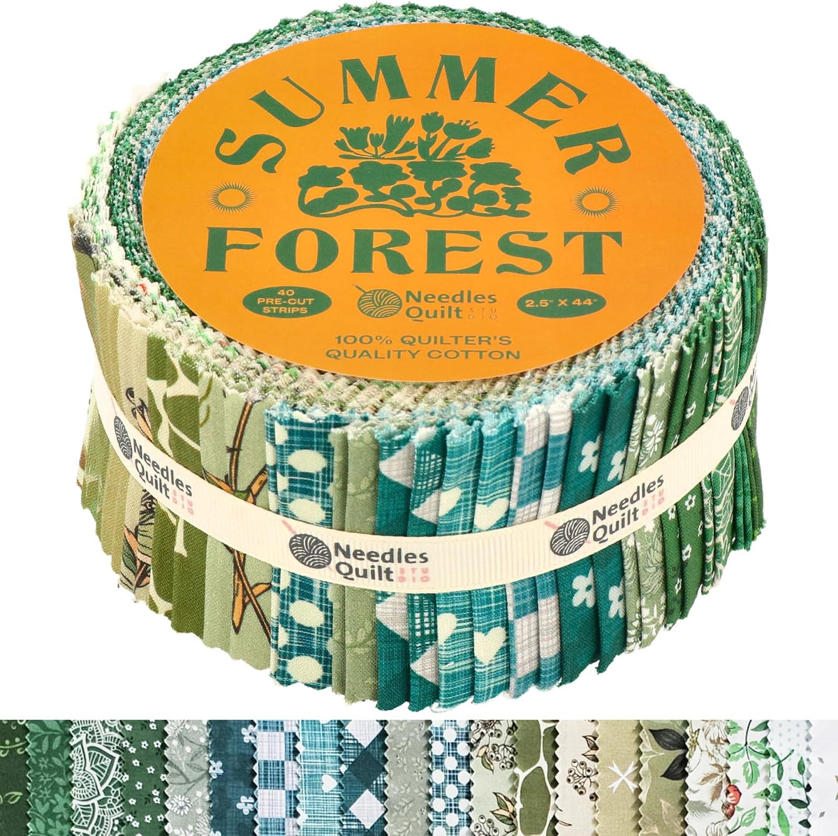 Jelly Roll Fabric for Quilting, 40 Precut 2.5" x 44" 100% Cotton