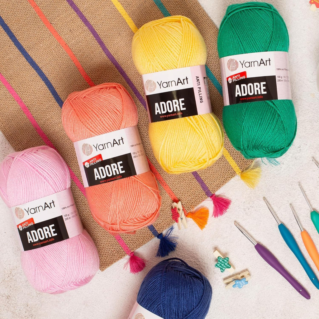1 Skein YarnArt Adore, Antipilling Yarn, 100% Antipilling Acrlylic