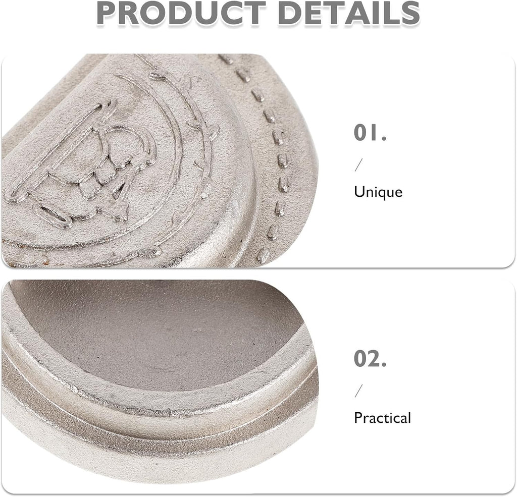 Cast Iron Fabric Pattern Weight for Sewing, Semicircle Silver