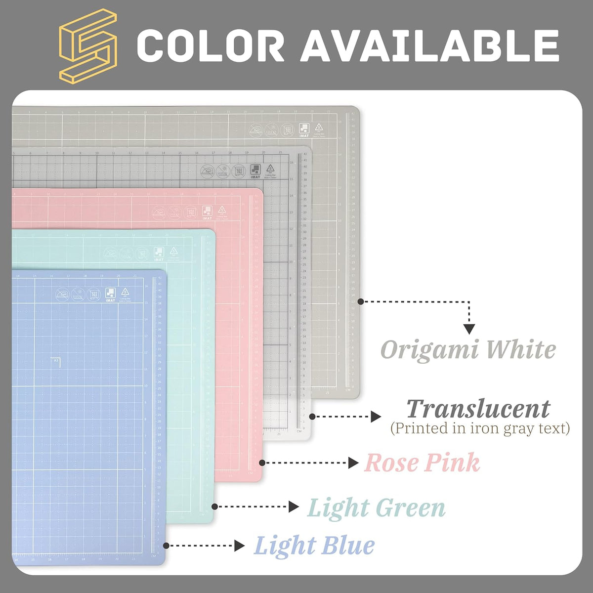iMAT Flip Cutting Mat Note A2, Foldable, Double-Sided, Light Green