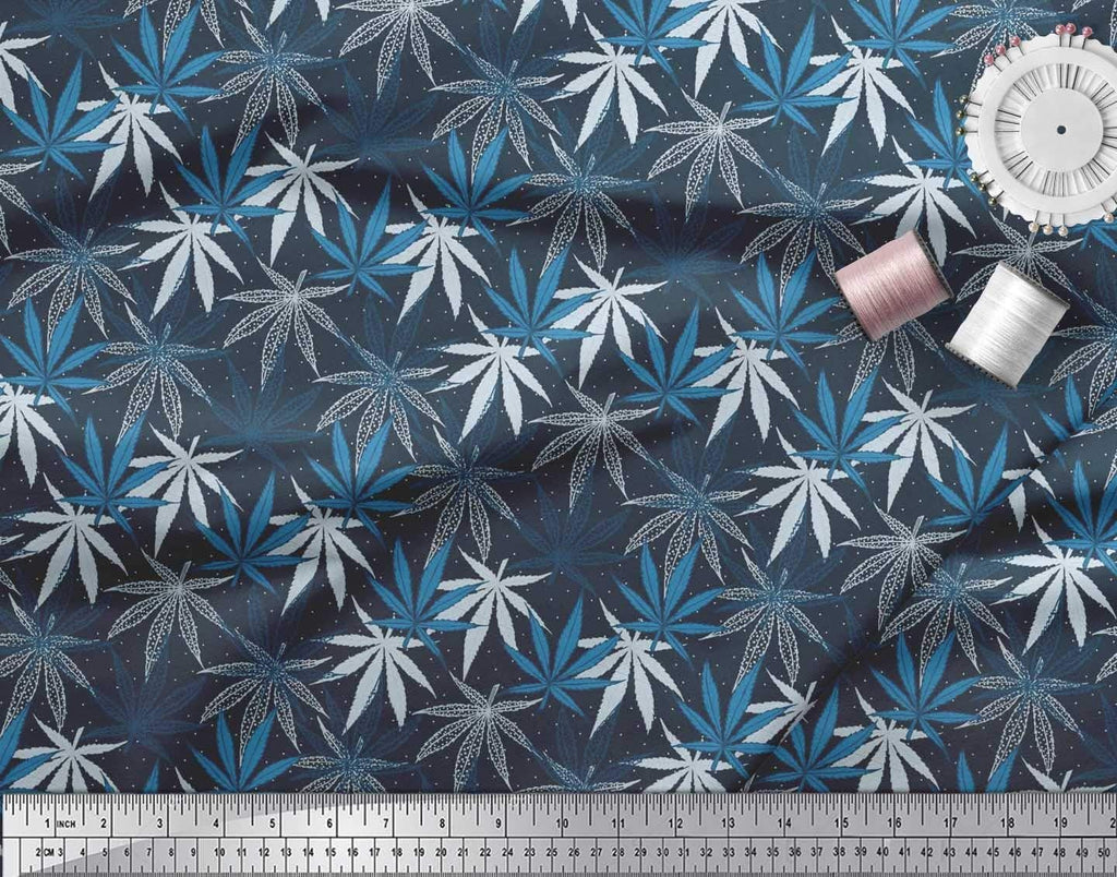 Soimoi Cotton Canvas Blue Fabric - by The Yard - 56 Inch Wide - Dot &