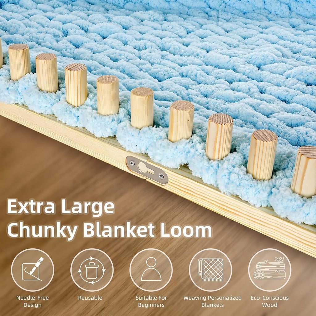 ARTACE 31" Chunky Blanket Loom, Wooden Loom for Chunky Throw Blanket