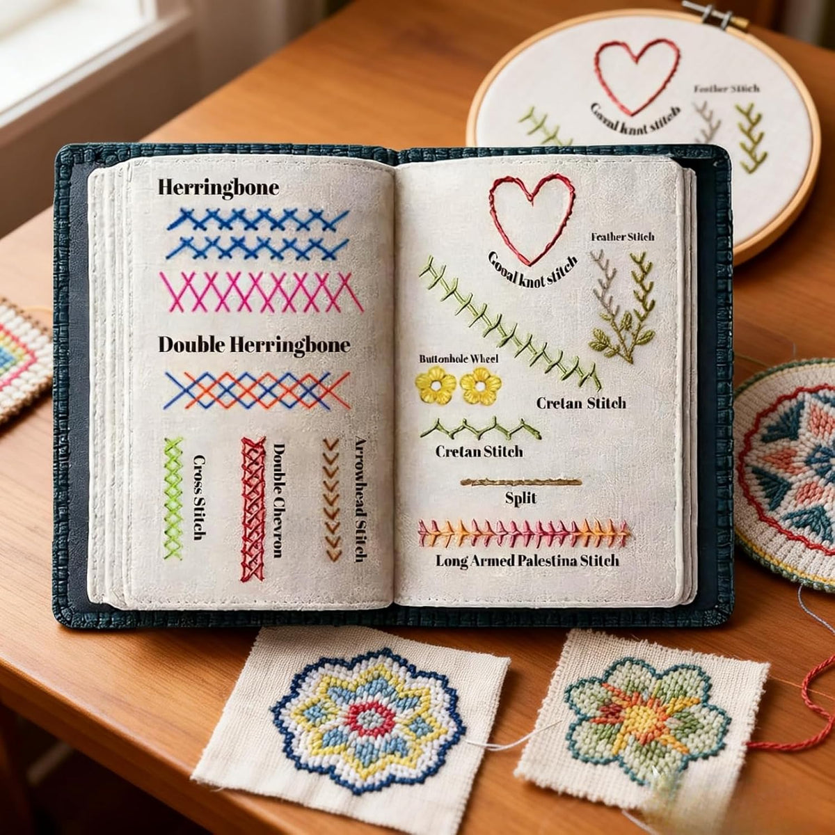 Embroidery Kit Stitch Practice Book Beginner Stitch Book - Portable