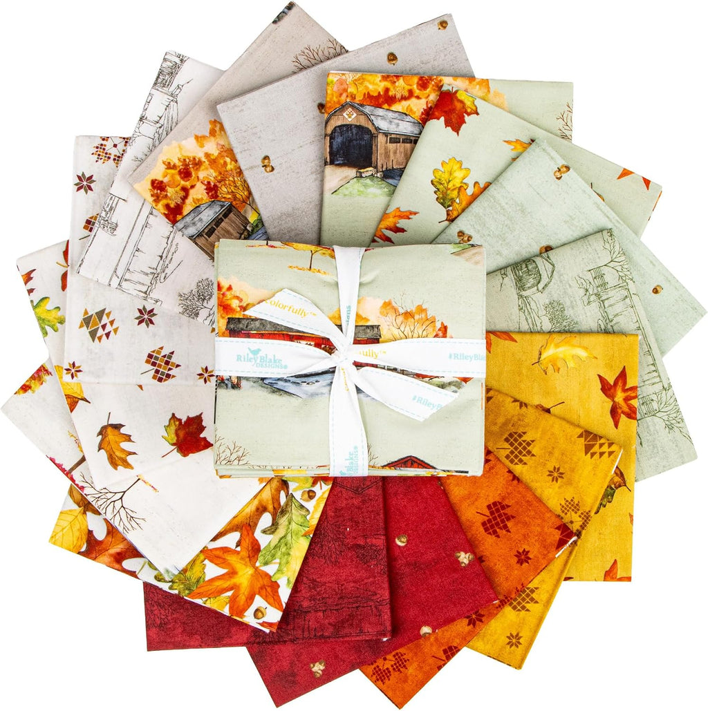 Tara Reed Covered Bridges in Fall 16 Fat Quarters Riley Blake Designs