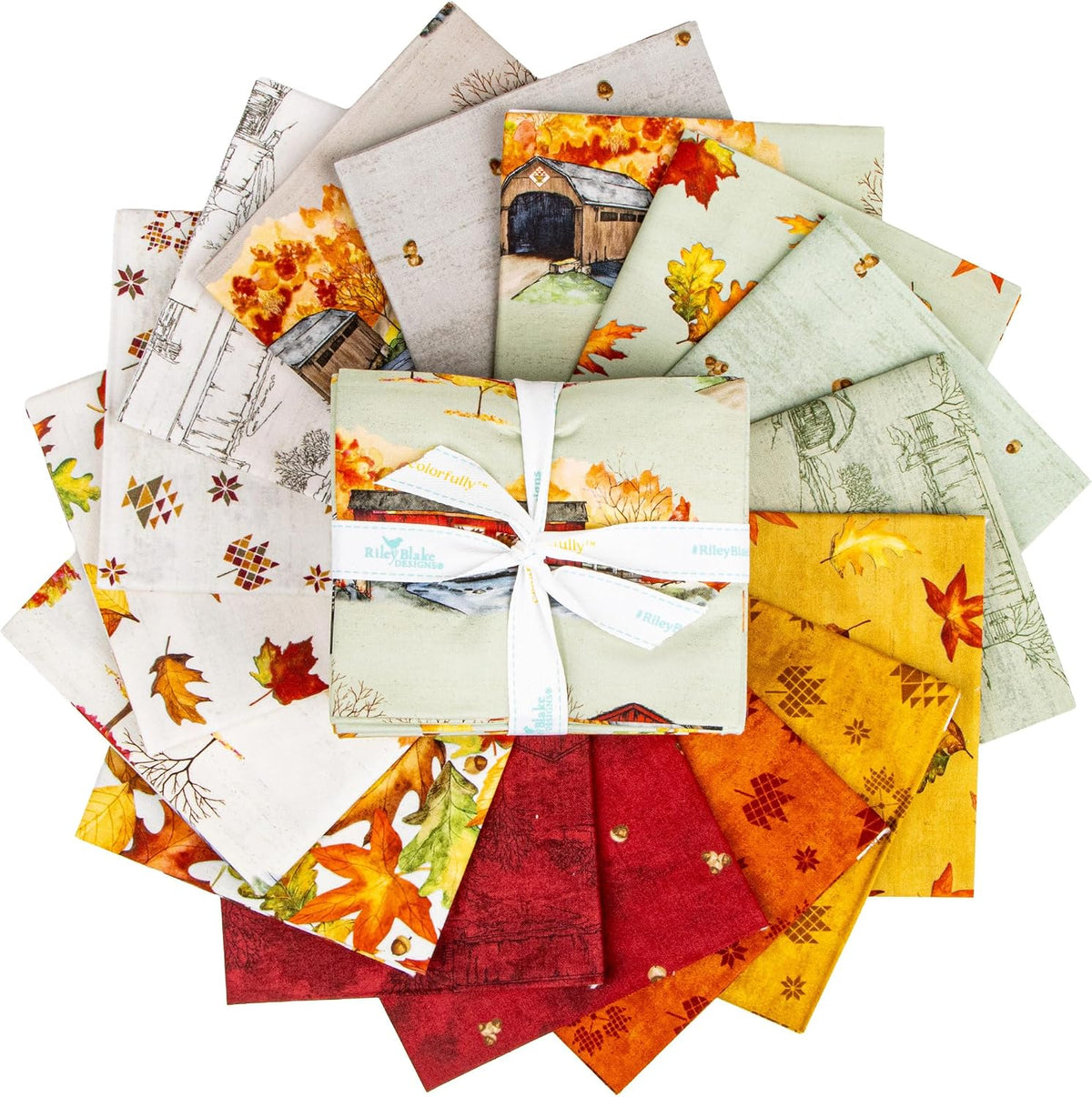 Tara Reed Covered Bridges in Fall 16 Fat Quarters Riley Blake Designs